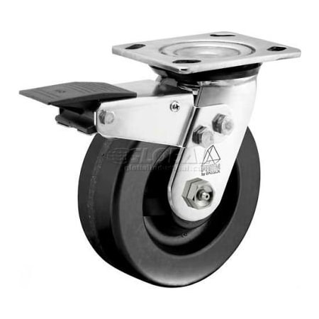 Casters Wheels & Industrial Handling Bassick Prism Stainless Steel Total Lock Swivel Caster - Phenolic - 5in Dia. CPT50156SS-PHN11(KK)